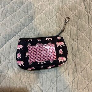 Vera Bradley Pink and Black Elephant Card Holder
